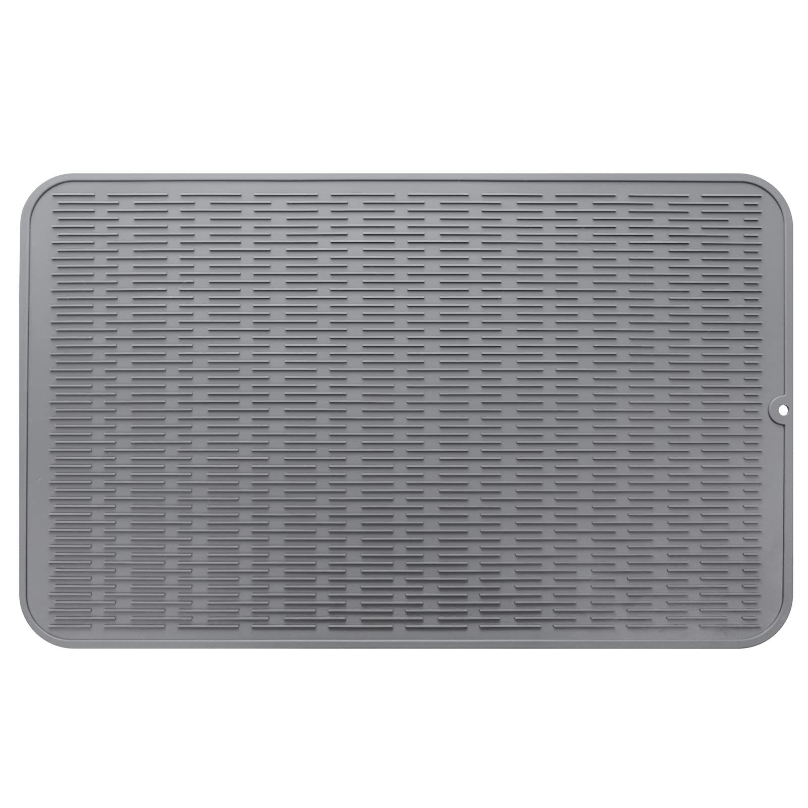 micoyang silicone dish drying mat for multiple usage,easy clean,eco-friendly,heat-resistant silicone mat for kitchen counter or sink,refrigerator or drawer liner grey 3xl 28 inches x 18 inches