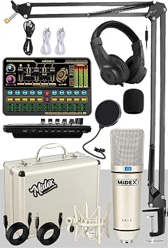 Midex CX1 Platinum Set Effect Sound Card Microphone Stand Recording Live Broadcast Set (PC and Phone)