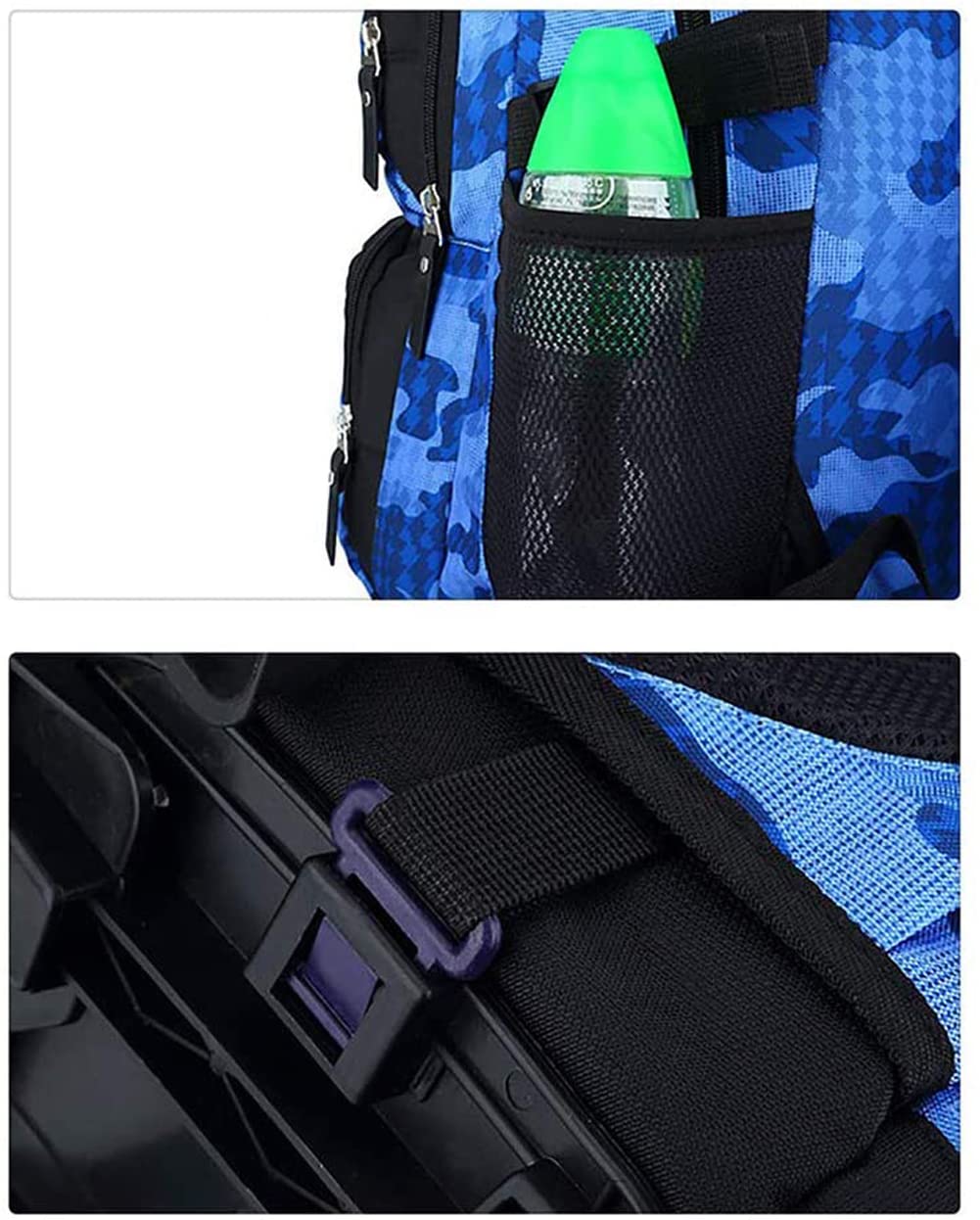 Zaino Scuola Trolley Zainetti per Bambini Zaino con Ruote Ragazzi Borse da Scuola School Bag Viaggio (Blu Lago)