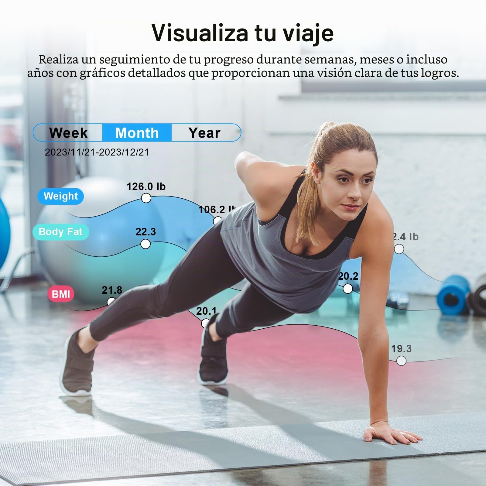 Báscula Grasa Corporal Healthkeep Báscula de Baño, Básculas Inteligentes Digitalescon Función de Frecuencia Cardíaca,15 Datos Corporales,Pantalla VA Extra Grande,Negro