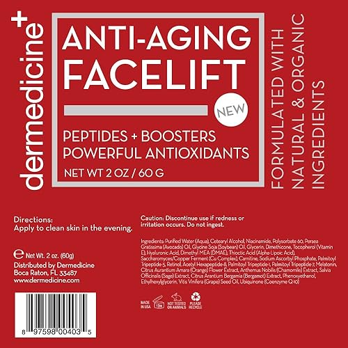 Miniatura 6 de Crema natural antienvejecimiento para estiramiento facial  Crema hidratante definitiva con retinol, péptidos, células madre, ácido hialurónico,