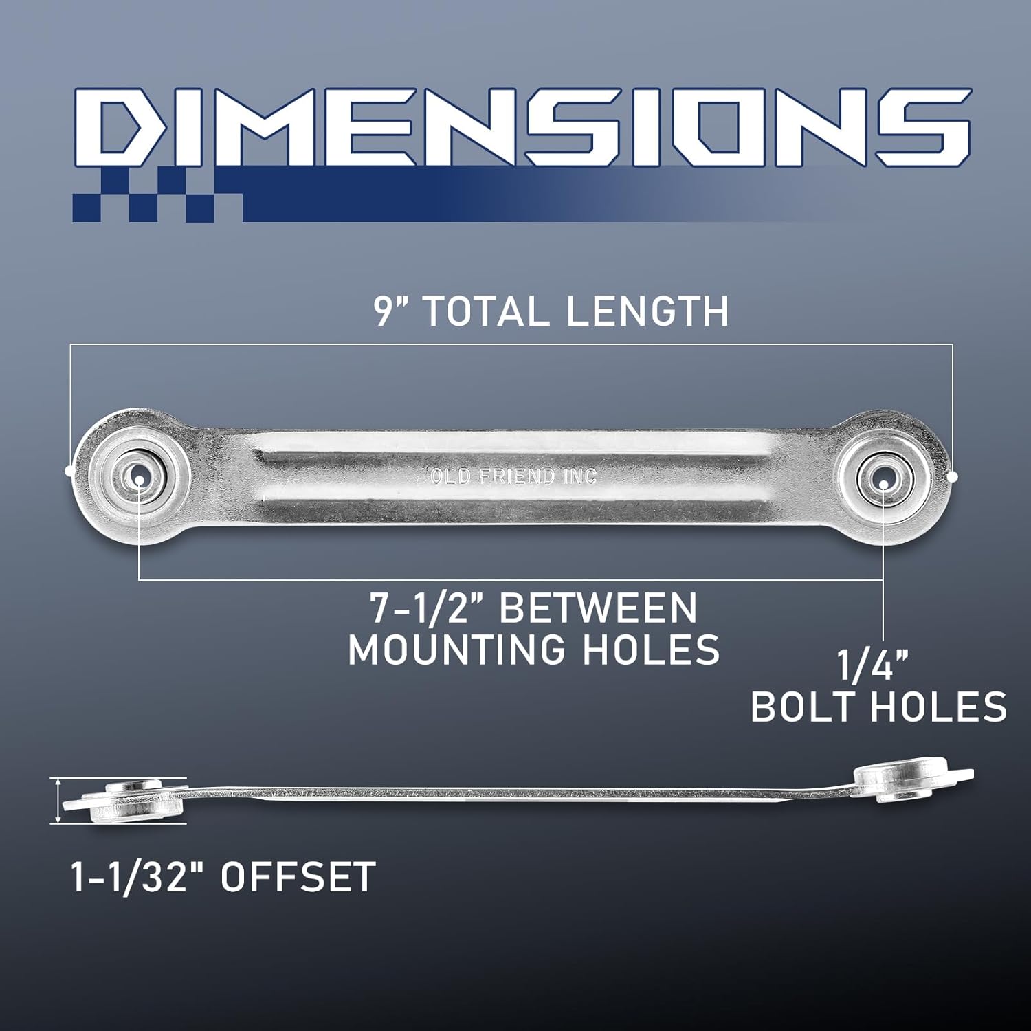 4 Pack Glider Bracket Hardware, Hardware Center Distance 7-1/2" and Bolt Hole Diameter 1/4".