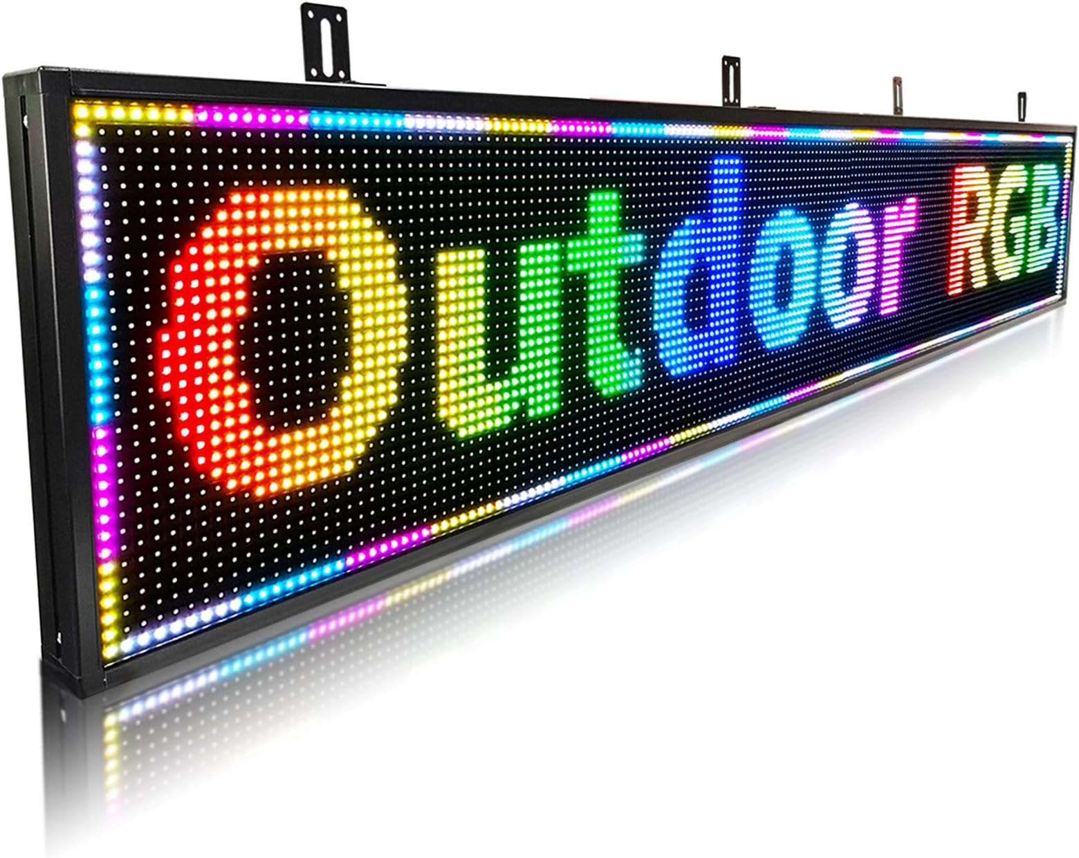 Outdoor Scrolling Led Signs Programmable Waterproof, Digital Electronic Display Screen, Open Neon Signs, Message Board Customed,for Advertising Business Store Restaurant Window, P10 77''X14''