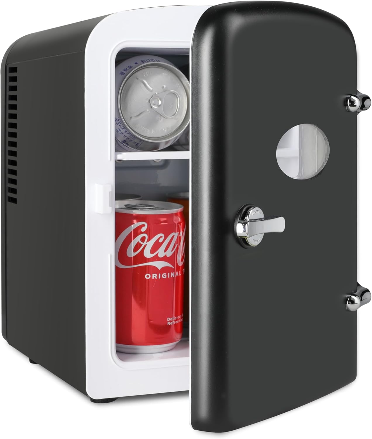 Simple Deluxe 4L Portable Mini Fridge Warmer and Cooler Six 12oz Cans Compact Refrigerator, 100% Freon-Free & Eco Friendly, 4 L, Black Simple Deluxe 4L Portable Mini Fridge Warmer and Cooler Six 12oz Cans Compact Refrigerator, 100% Freon-Free & Eco Friendly, 4 L, Black
