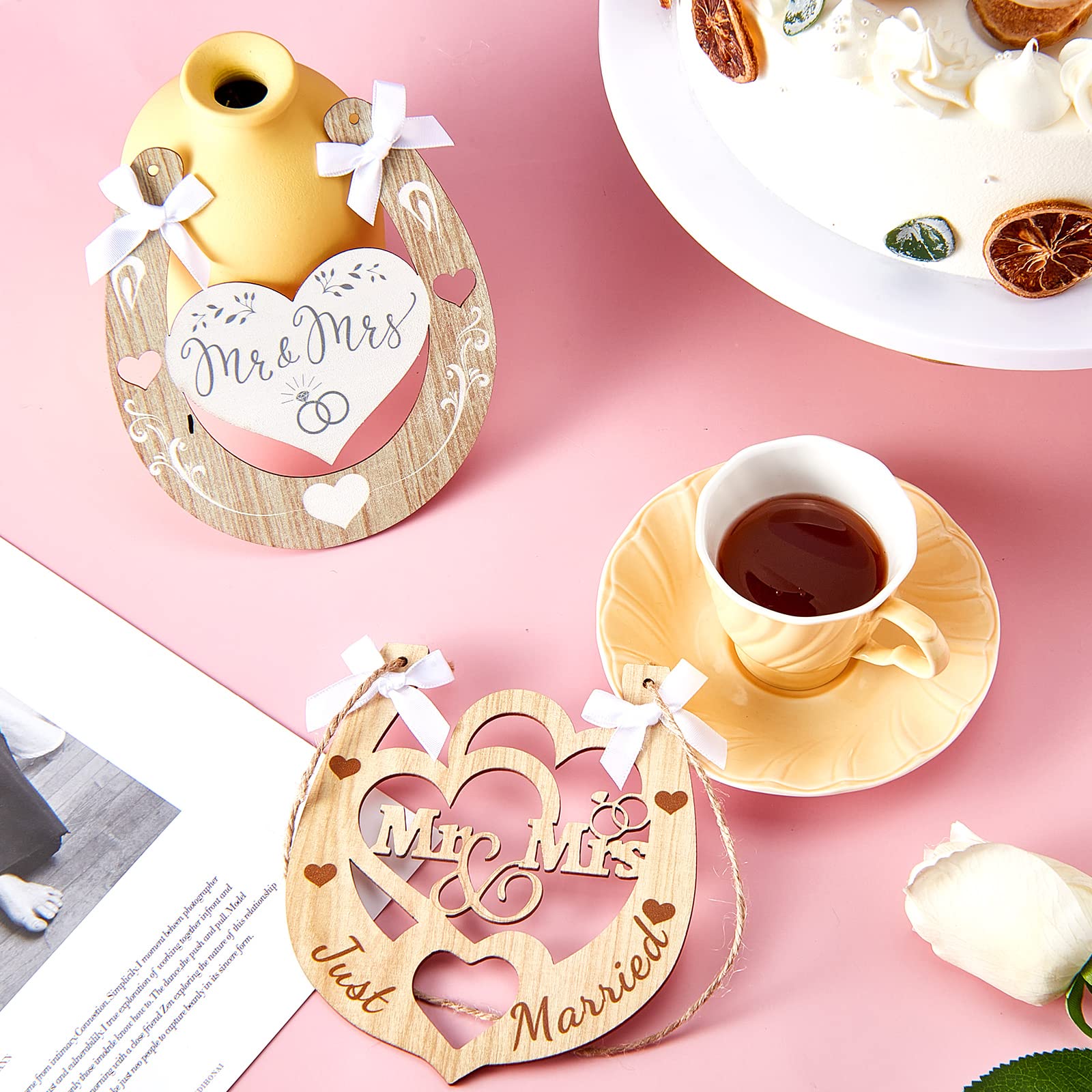 Ferro Di Cavallo A Cuore Personalizzato Mr &amp; Mrs &ndash; Portafortuna Per Matrimonio Sposa