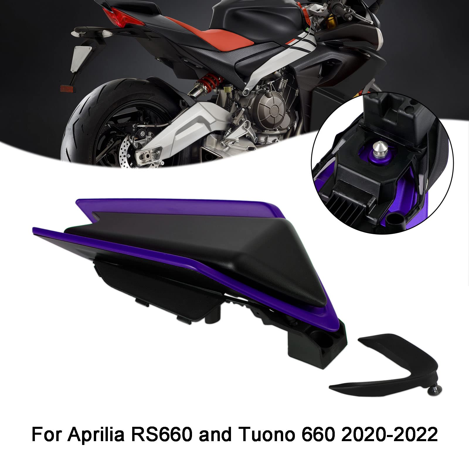 Topteng Purple Rear Cowl Tail Fairing Cover Apto para Aprilia RS660 and Tuono 660 2020-2024, Apto para Aprilia RSV4 2021-2024