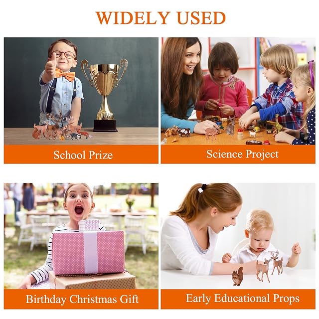 Foto 4 de 7 de JOKFEICE Figuras de Animales del Bosque 6 Piezas - Juguetes Educativos de Plástico para Niños