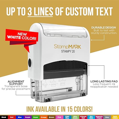 Miniatura 3 de Sello autoentintado personalizado para oficina, 1 línea, pequeño, elige entre 15 colores de tinta