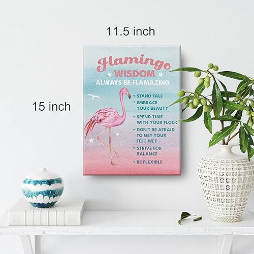 Miniatura 2 de Pintura en lienzo de sabiduría de flamenco en acuarela, impresiones inspiradoras para decoración de pared del hogar, playa, obras de arte enmarcadas