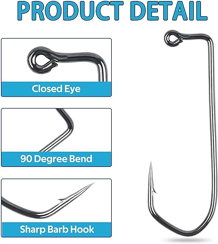 Miniatura 10 de 100 ganchos de plantilla Aberdeen con curva redonda de 90 grados, ganchos de plantilla de mango largo extra fuertes, ganchos de acero de alto