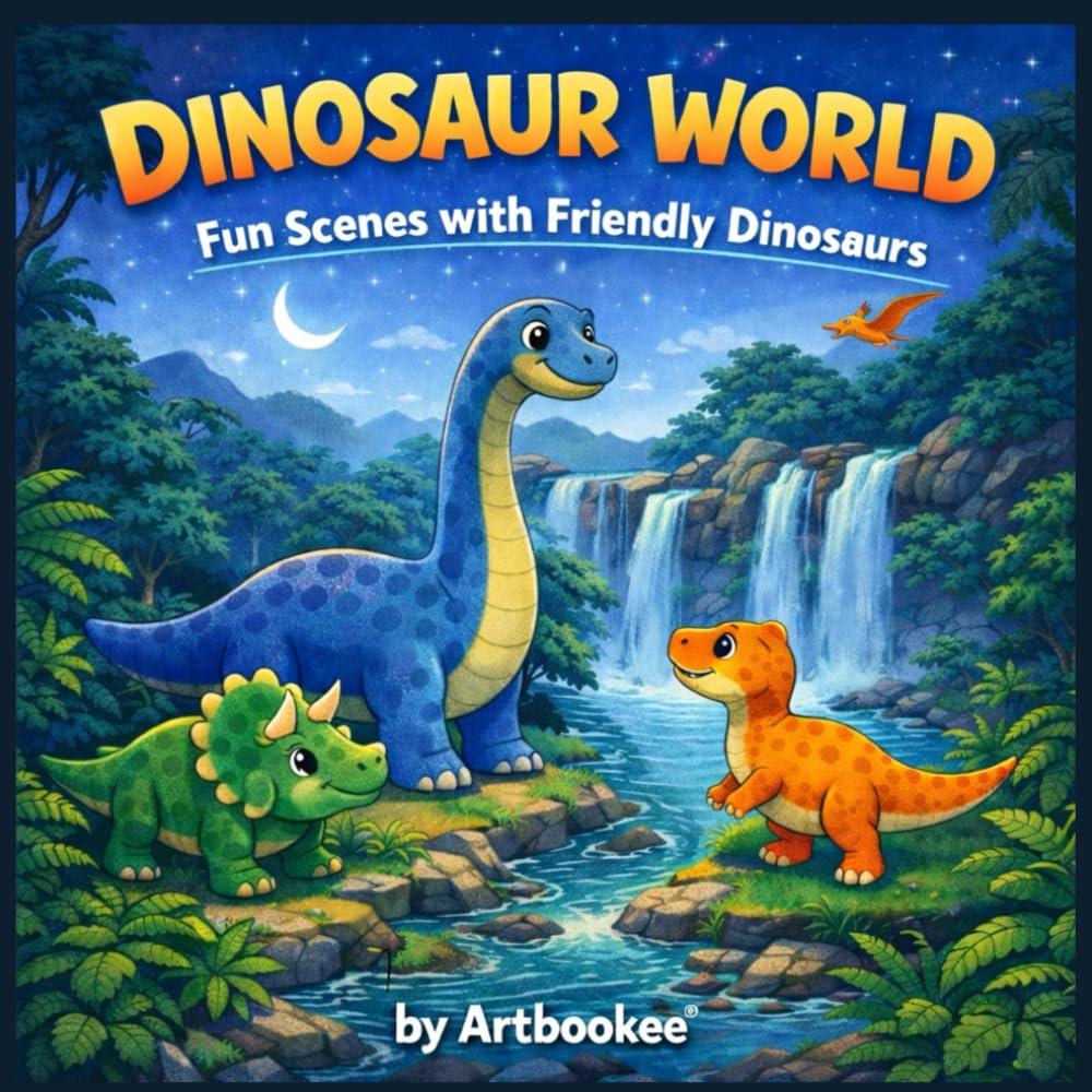 Dinosaur World: Fun Scenes with Friendly Dinosaurs