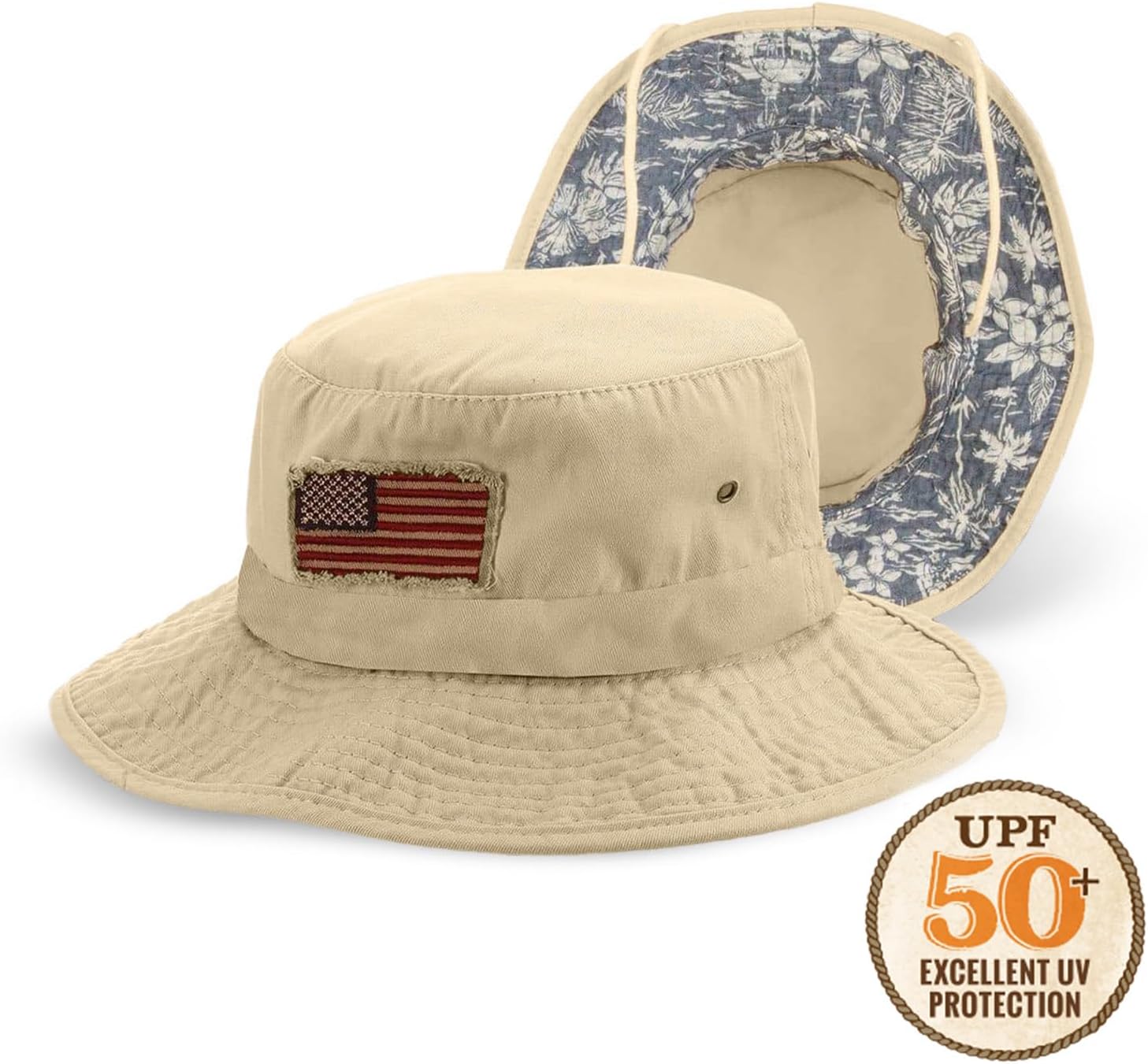 Panama Jack USA Bucket Hat - Lightweight, Packable, UPF (SPF) 50+ Sun Protection, 2 3/4" Big Brim - Image 7