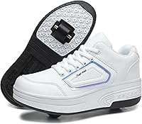Vista 14 de Wooowyet - Zapatos con ruedas recargables para patinar para niños, unisex, con luces LED, moda