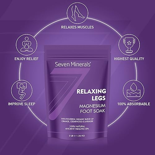 Miniatura 4 de Seven Minerals Copos de magnesio relajantes y crema natural para piernas