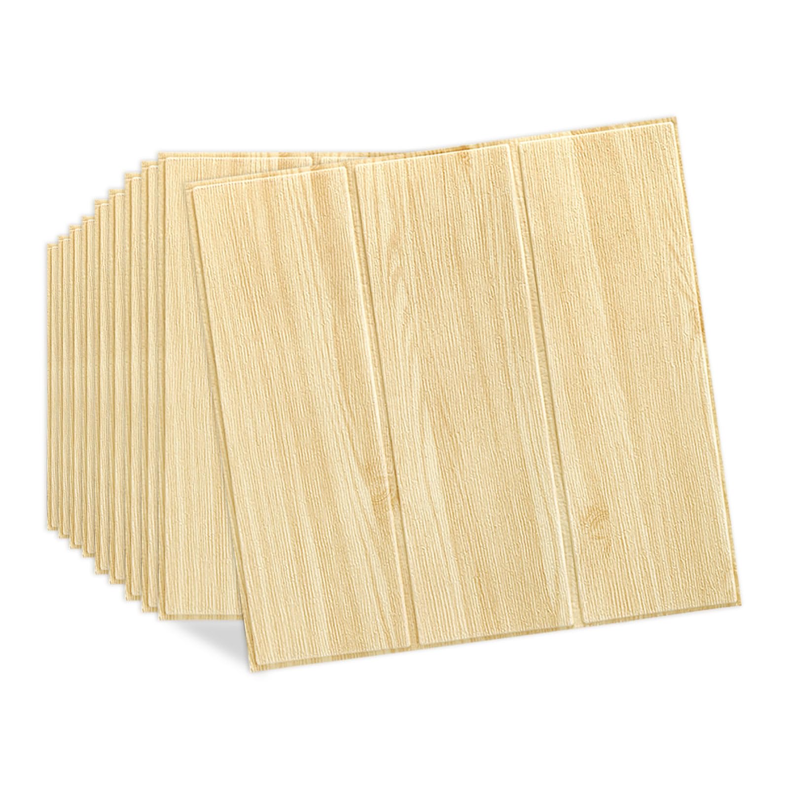 Anttyscar 20PCS Yellow 3D Wall Panels 35 x 35cm Self-Adhesive Wood Panels for Walls Waterproof Wall Sticker Soft Foam Panels Original Wood Grain Panelling Ceiling Tiles