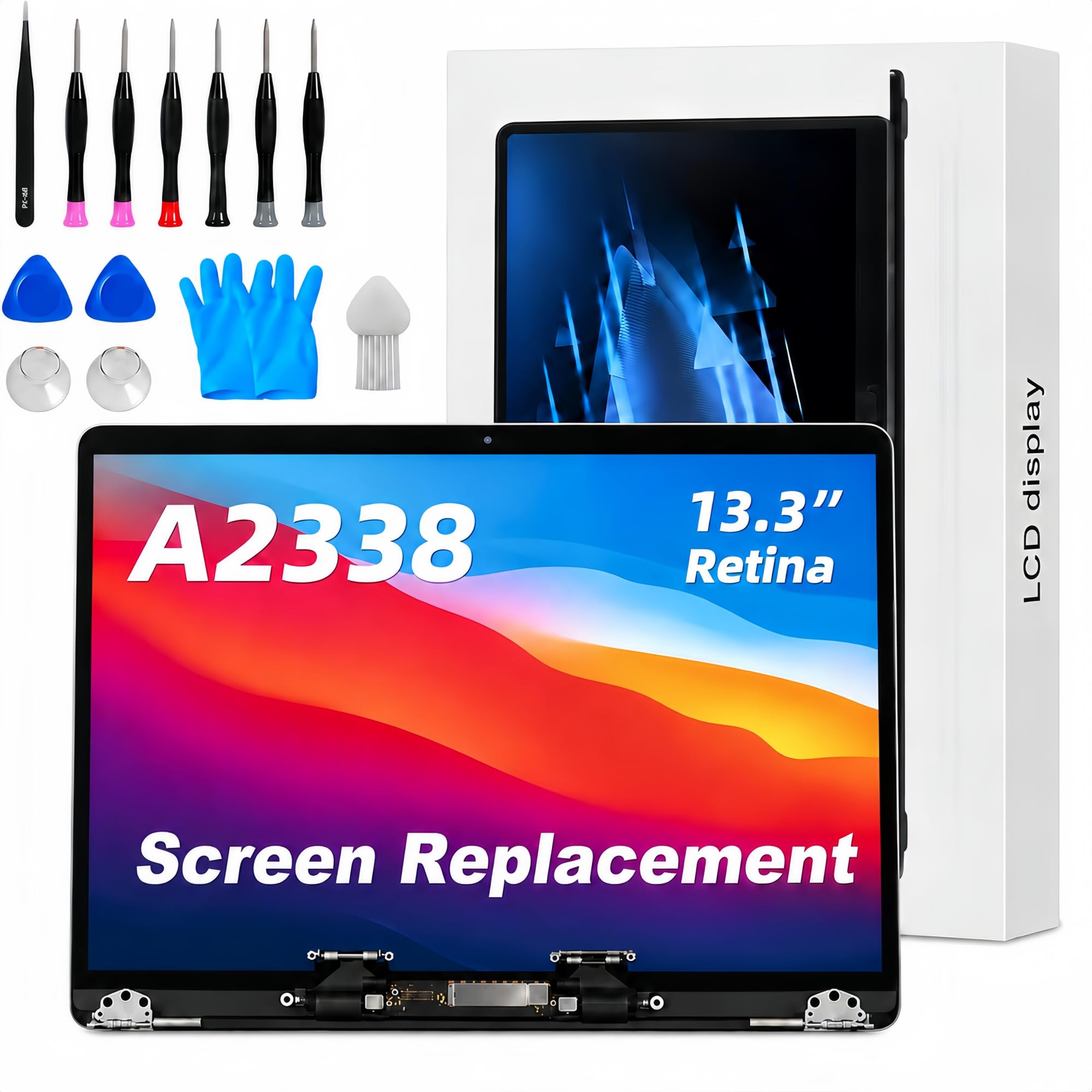 JYYSCRN A2338 Screen Replacement for 13.3 inches MacBook Pro M1 2020 2022 Year 2560x1600 Replacement LCD Full Assembly for EMC 3578 Silver