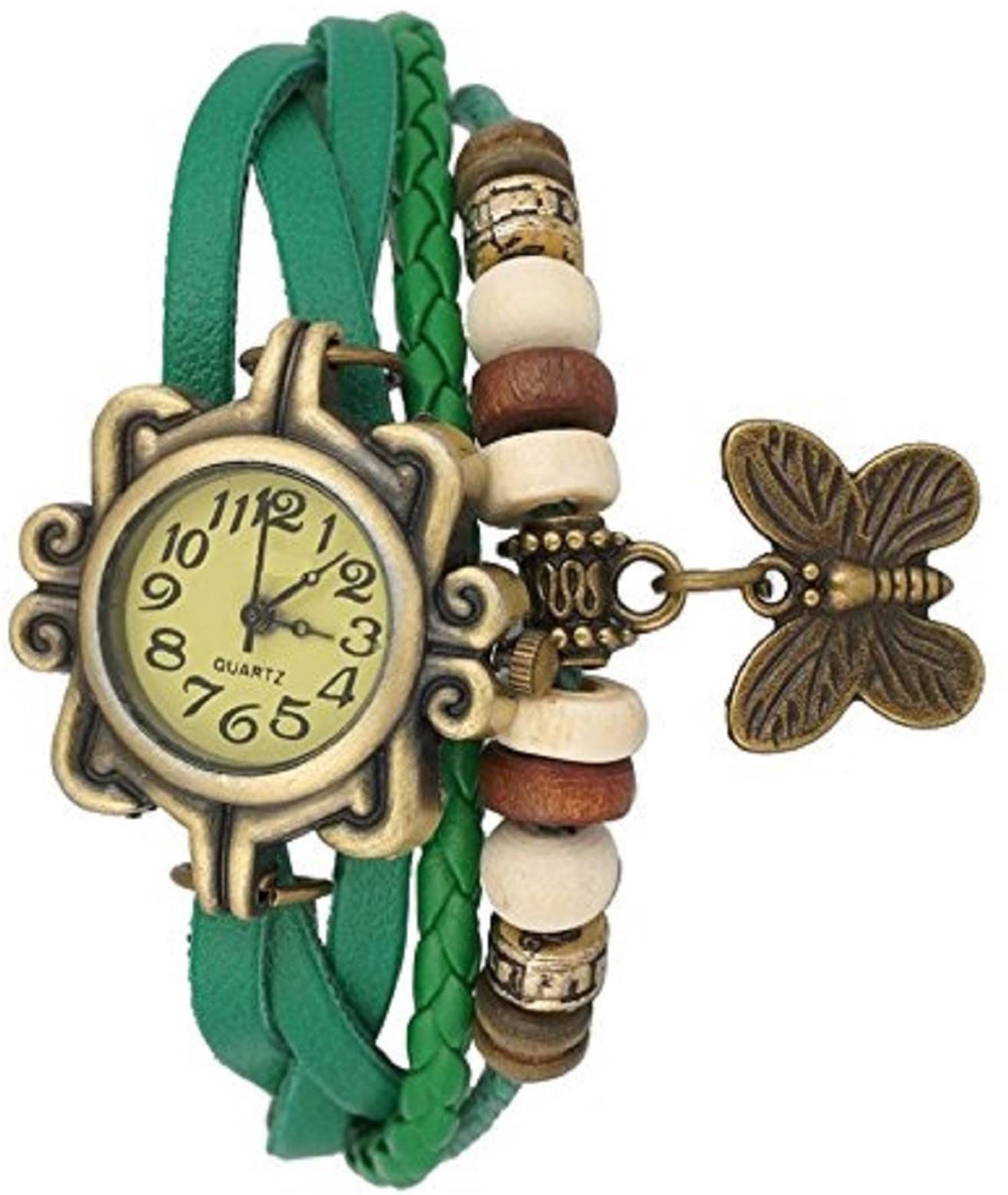 SPINOZA Women Fancy Vintage Look Bracelet Type Leather Wrist Watch-(PO1).(P_C_B_9019) (Green) (B0C1ZTMSZV) Amazon Price History, Amazon Price Tracker
