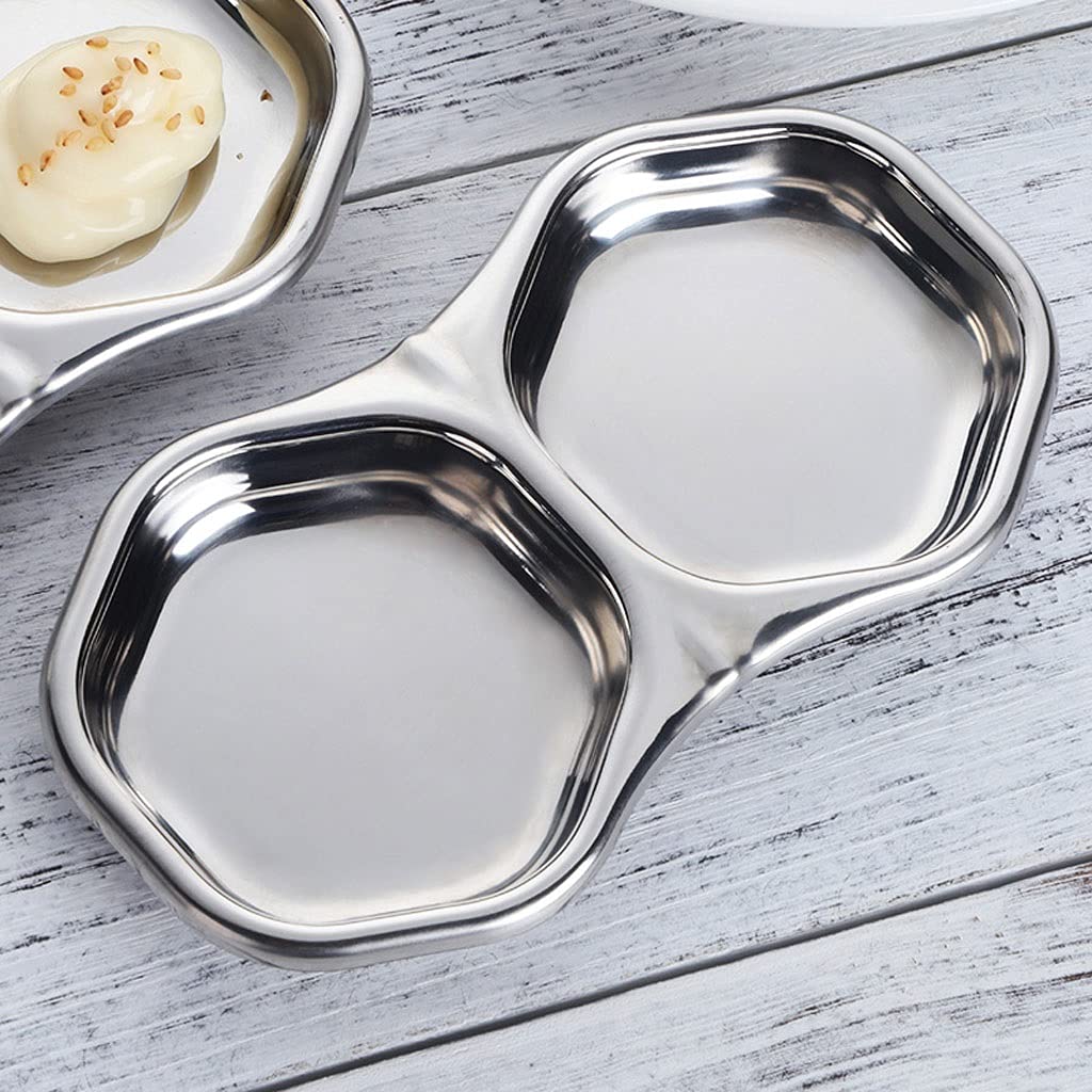 Salatteller Soßenschale Edelstahl Sojasoßenschale Tomaten Salz Essig Zucker Gewürze Geschmackswürze Dipschalen Sushi BBQ Gewürzteller,One Color-C