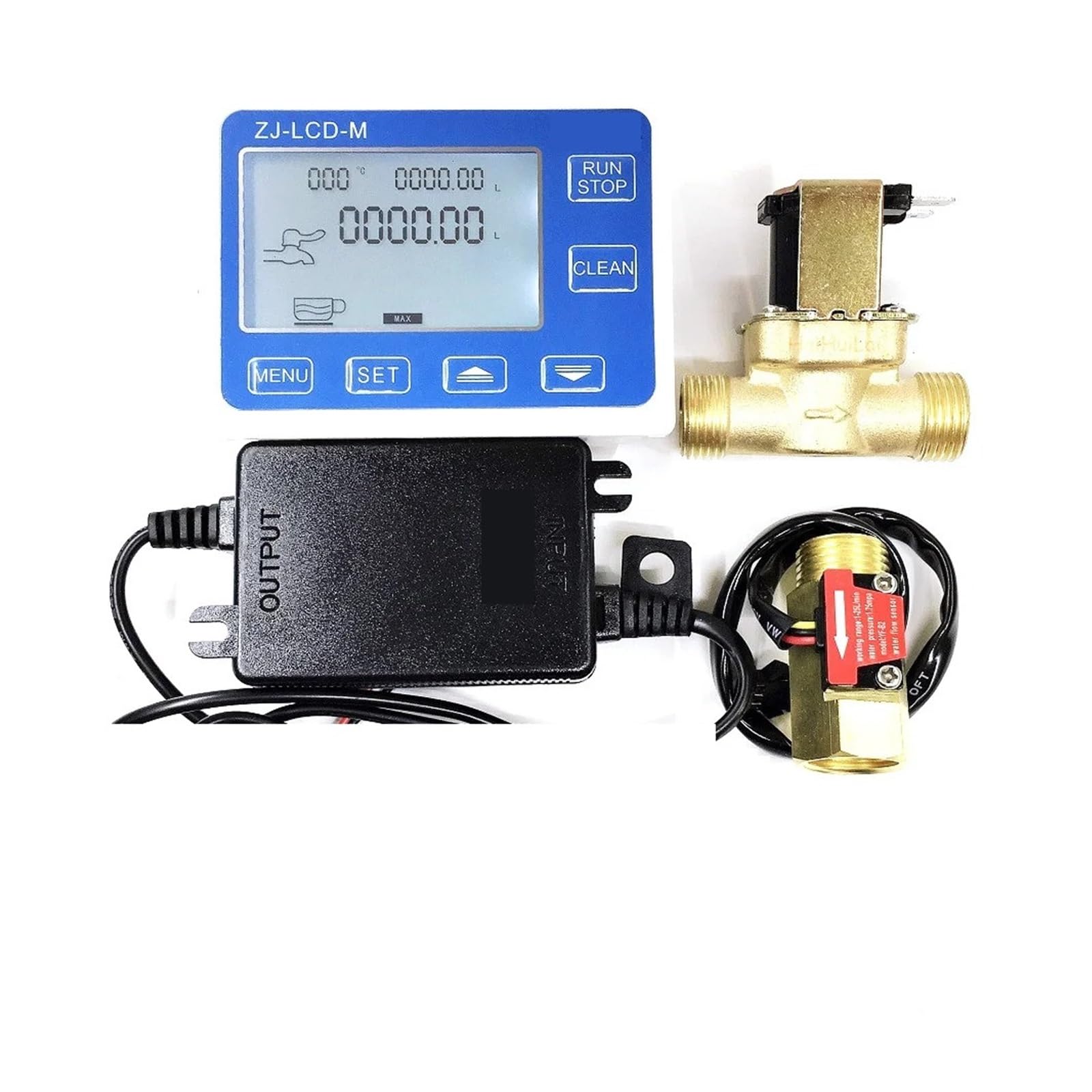 Controlador de medidor de flujo de agua líquida + Sensor de flujo G1/2 "+ válvula + carga de energía for medición de agua líquida o cuantitativa Para varios medios
