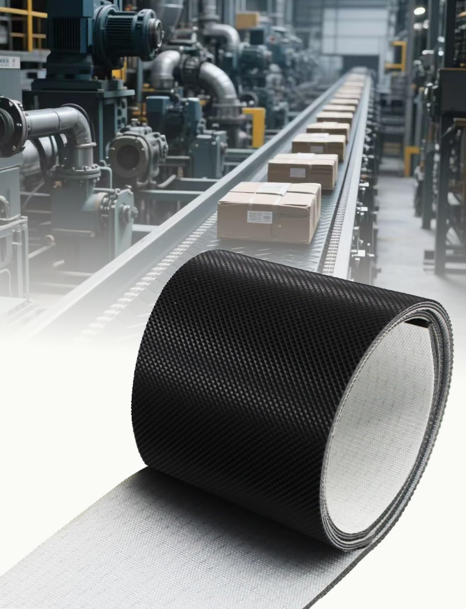 Cinta transportadora de PVC para procesamiento de alimentos y envasado industrial eficiente