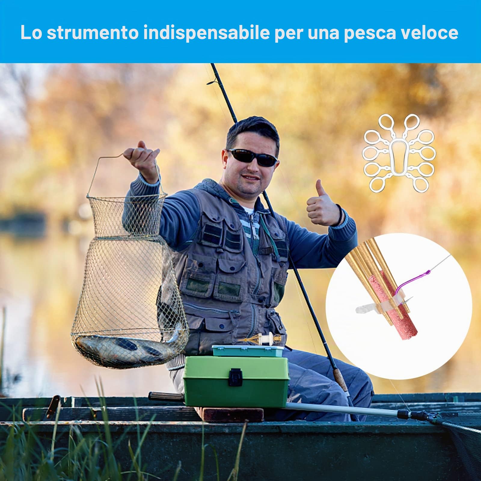 Realure 2 Pezzi Pellet Bait Bander 150 Pezzi Micro Esche Anelli con Anello in Gomma Rossa, Accessori per la Pesca per Il Fissaggio Rapido di Esche, Pellet, Falene d'Api, Verme