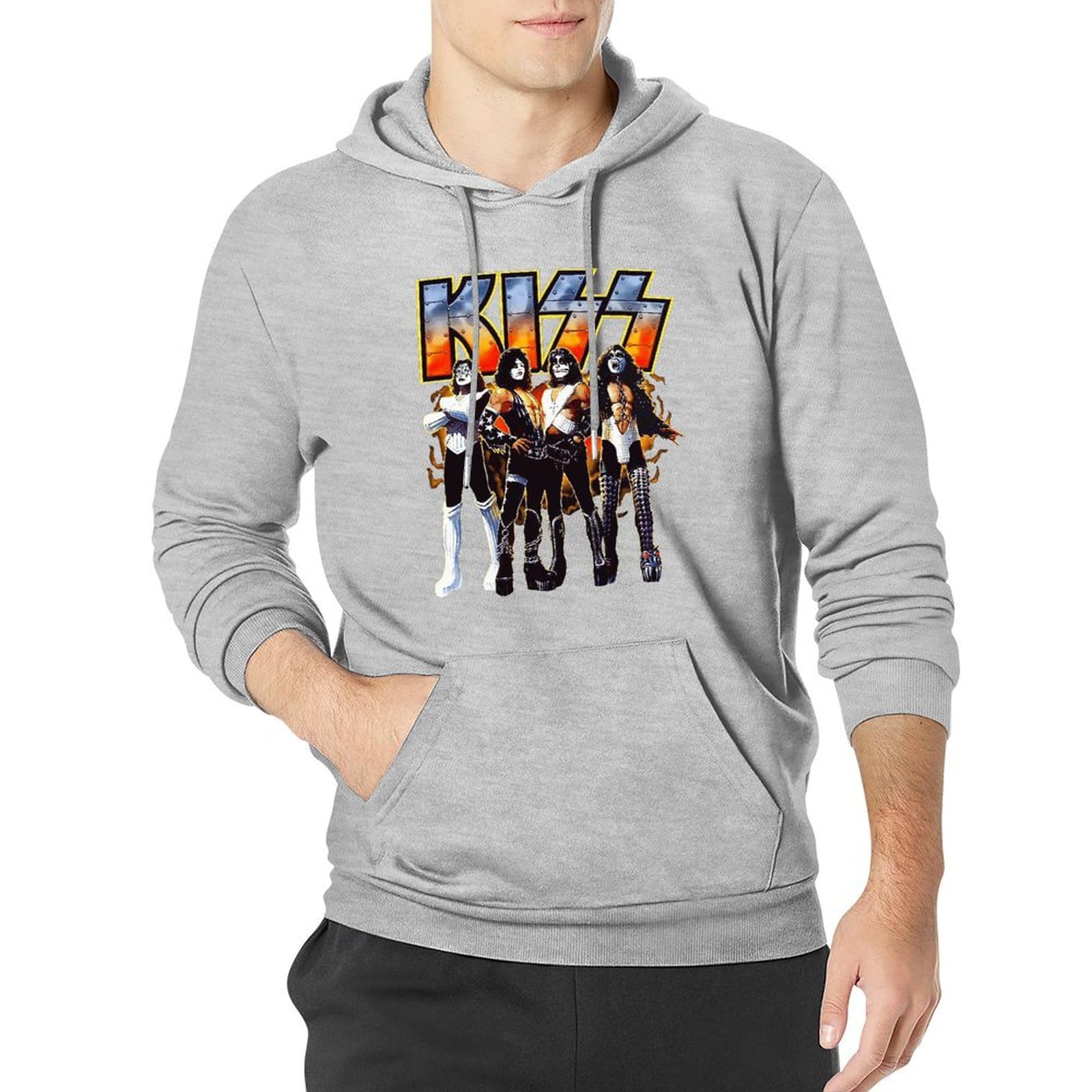 キスチョコ　kisses パーカーフード付き　グレー　灰色　トップス　スウェット Amazon.co.jp: キッス KISS キス パーカー メンズ 長袖 棉 秋服 冬服