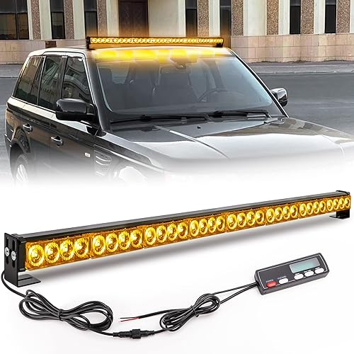 Miniatura 2 de Barra de luz de emergencia LE-JX de 36 pulgadas, con 16 modos de parpadeo, 32 luces LED estroboscópicas, barra de luz de seguridad, auxiliar de