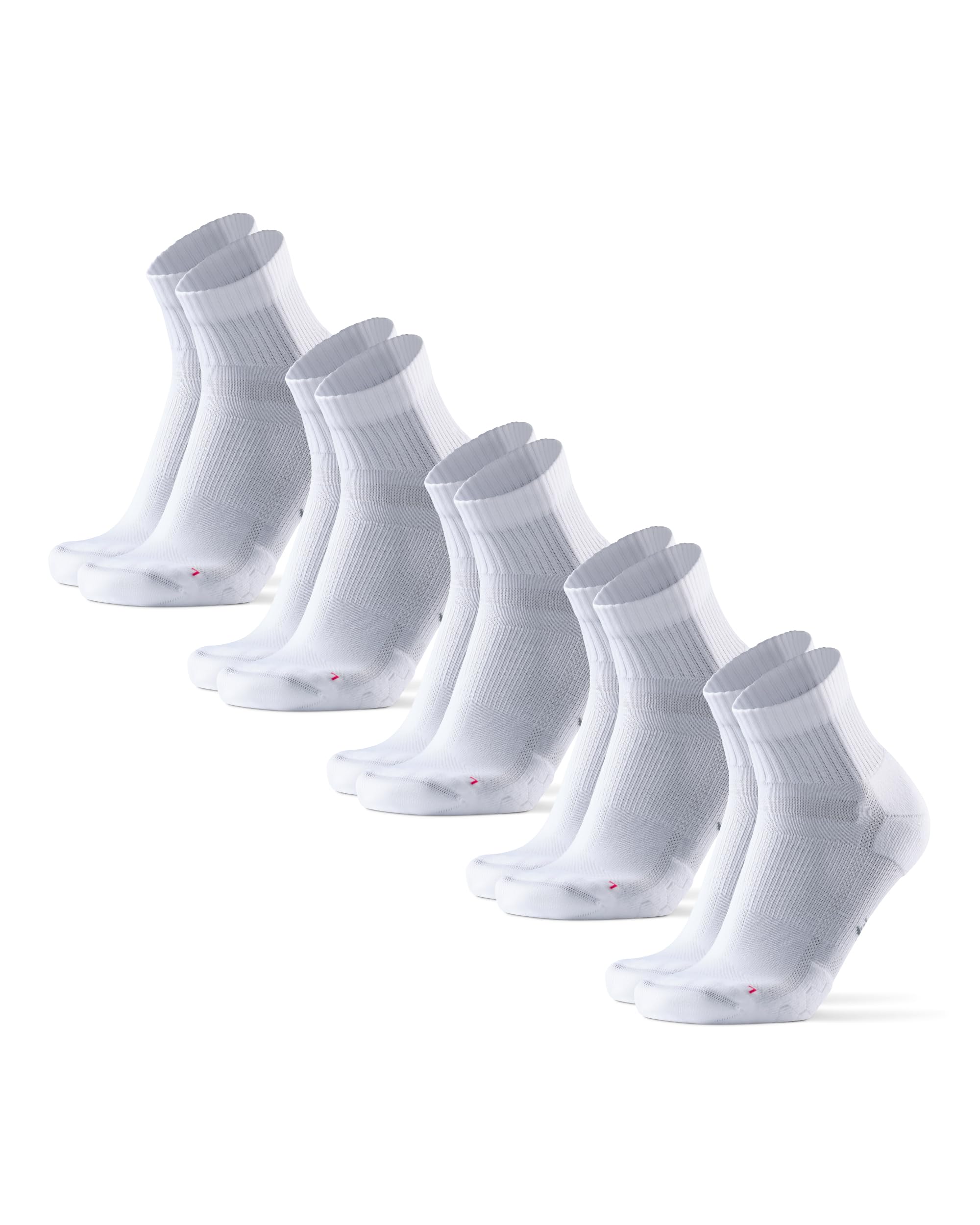 DANISH ENDURANCE Performance Running Socks for Long Distances, Cushioned Quarter Length Sports Socks, Anti-Blister & Sweat Wicking, for Men & Women, Unisex, 3 or 5 Pack