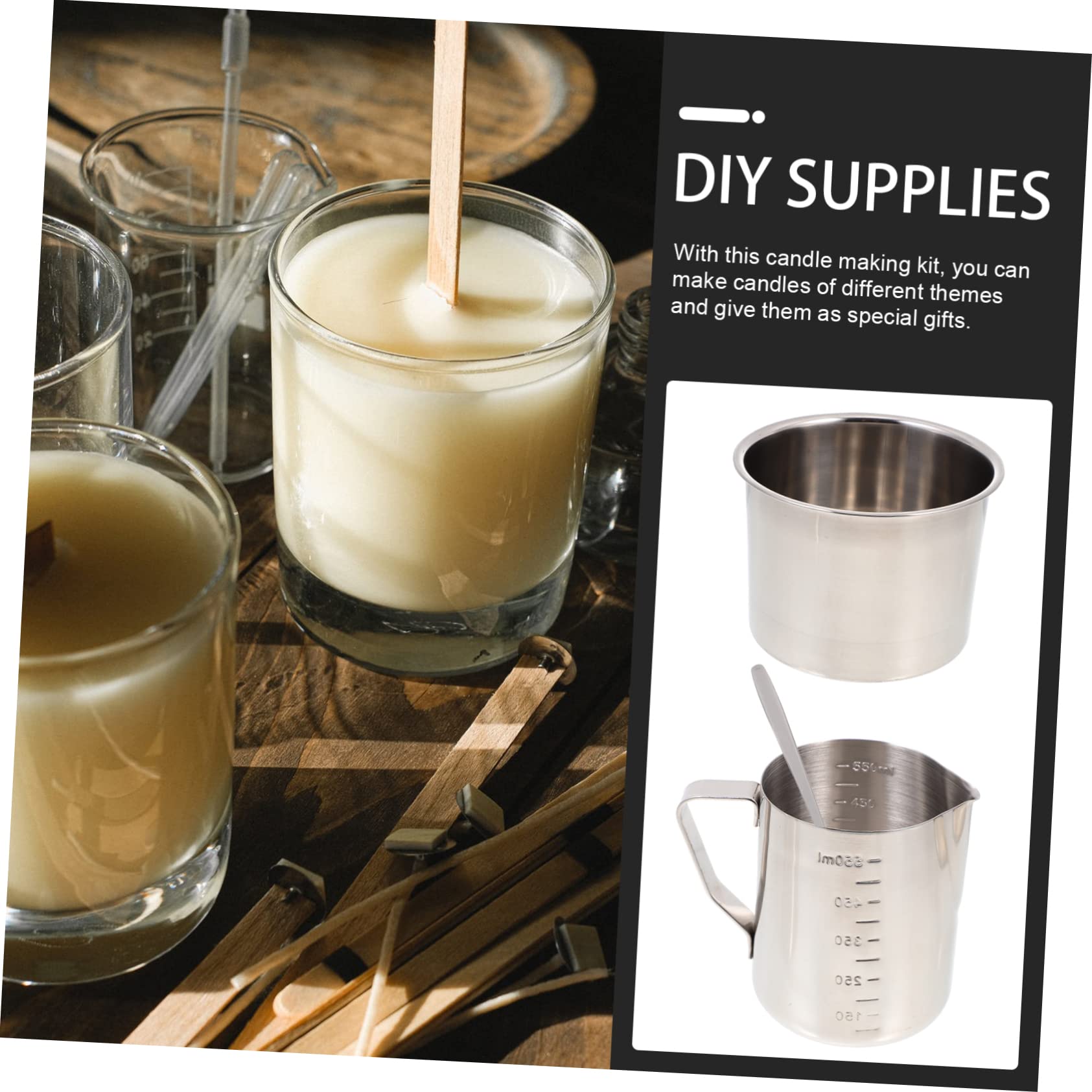 LOLIPPYY Kit Para Hacer Velas Aromáticas Herramientas Manuales Acero Inoxidable 1 Unidad Materiales Bricolaje Caseros Adultos y Niños Uso Artesanal Diy