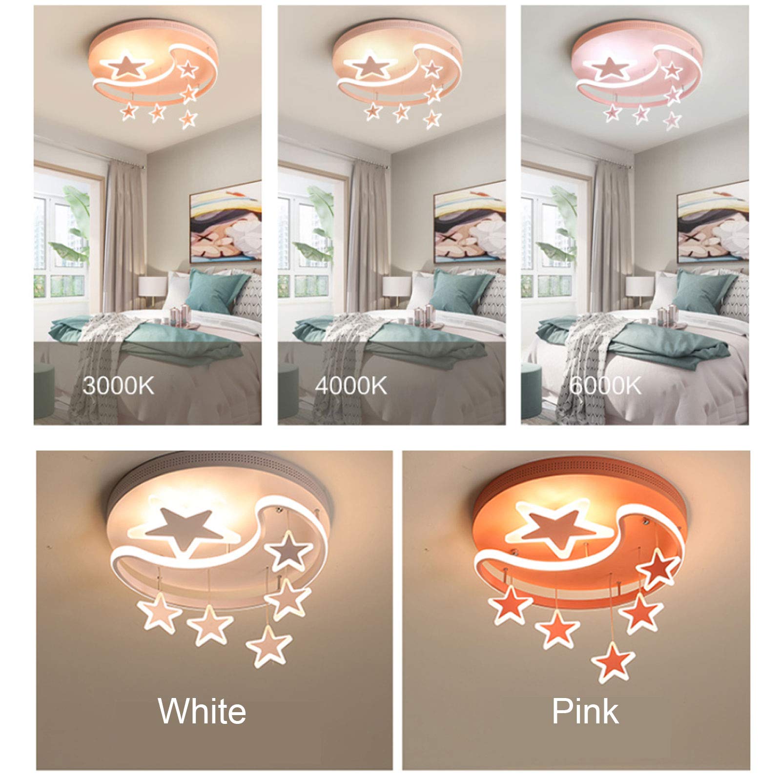 LED Kids Ceiling Lamp Ceiling Lamp Pendant Lamp Modern Creative Iron Acrylic Star Moon Cloud Kids Room Living Bedroom Decoration Decoration Romantic - View #11