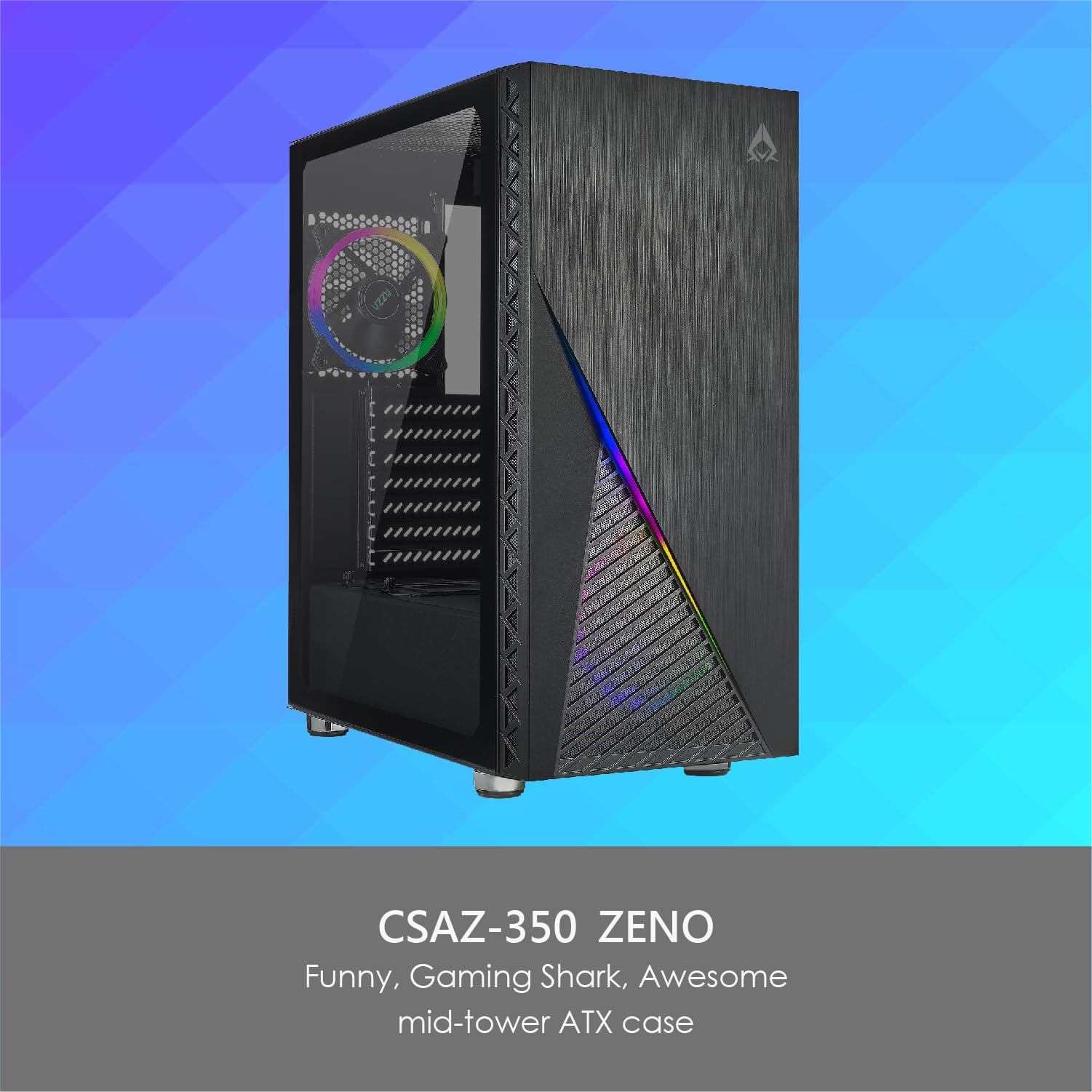 CAJA PC AZZA ZENO 350 NEGRA CON VENTANA DE LATERAL CSAZ-350