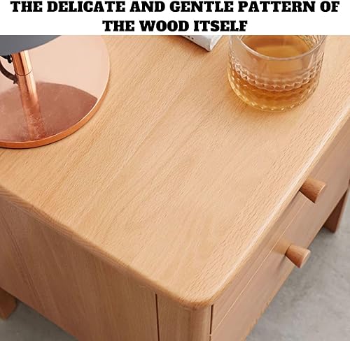 Miniatura 7 de Vadisun Mesita de noche de haya 100% FAS para dormitorio, moderna mesita de noche de madera con 2 cajones para espacios pequeños