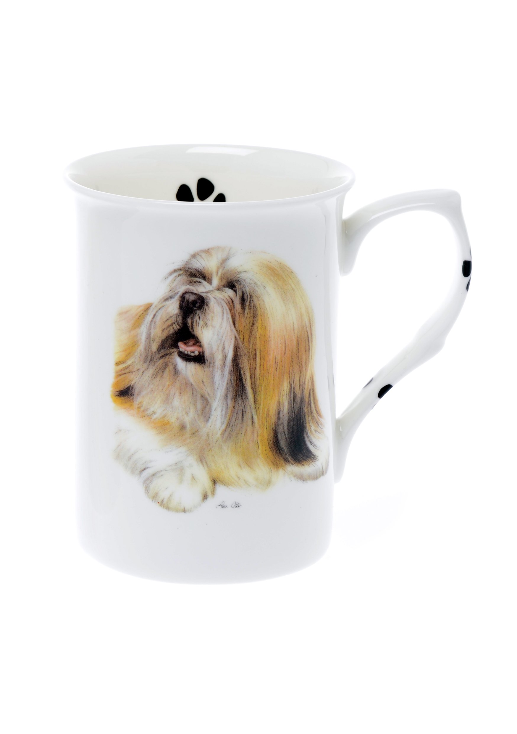 (BB36) SINGLE BONE CHINA BEAKER/ MUG/CUP Lhasa Apso dog KIRSTY JAYNE CHINA