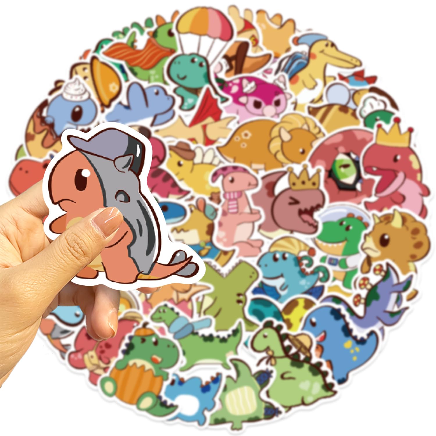 Dino Stickers 100 stuks waterdichte stickers voor kinderen, stickers decoratie voor laptop, skateboard, motorfiets, fiets, auto, dinosaurusstickers, cadeau voor meisjes en jongens