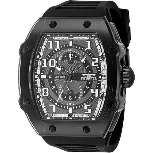 Invicta Racing Men 48.5mm Plastic Black White+Dark Grey dial VH61 Quartz