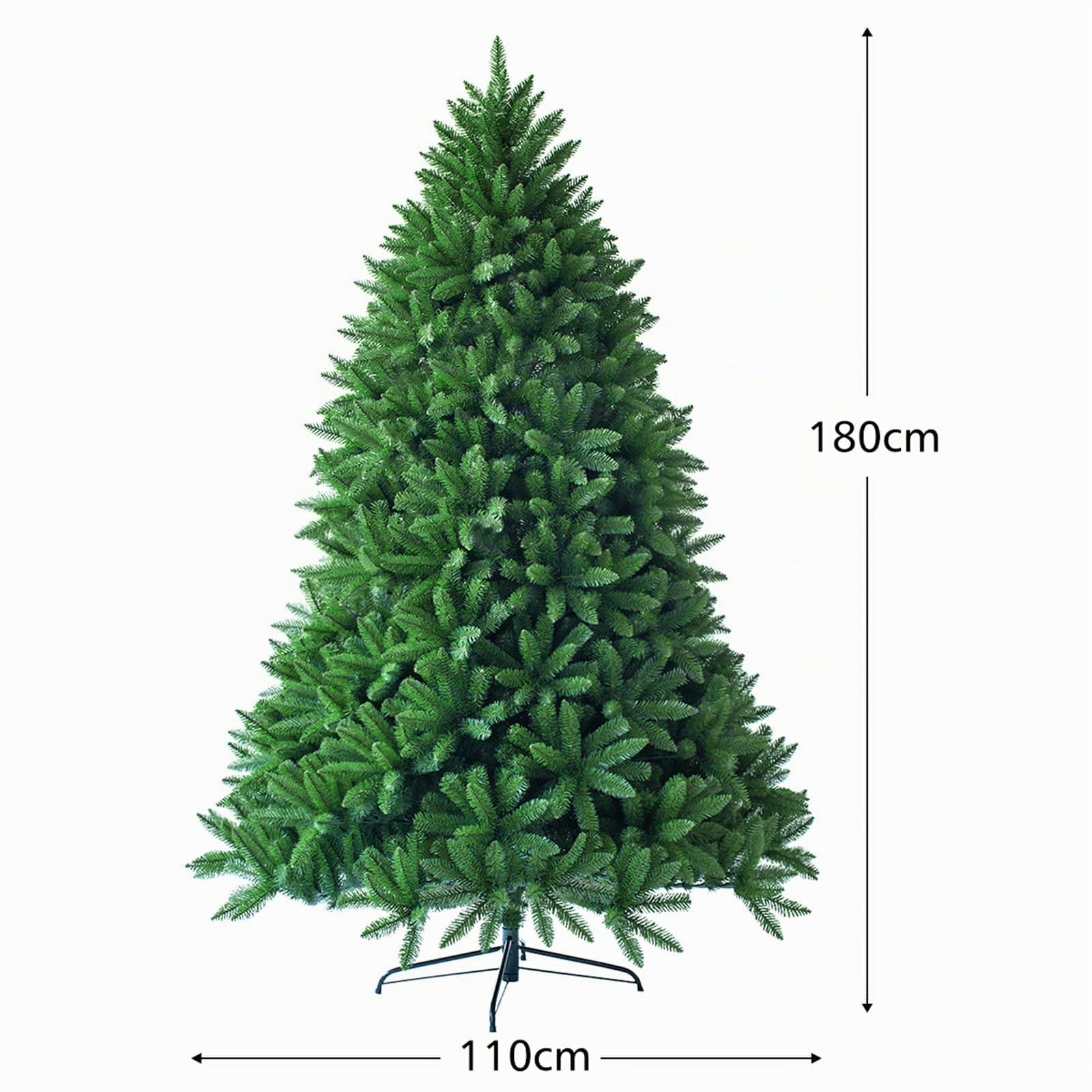 FANTASK - Albero di Natale artificiale, albero in PVC con sistema pieghevole, aghi in PVC con supporto in metallo, ideale per Natale, albero di Natale perfetto per casa, ufficio, negozio (180 cm)
