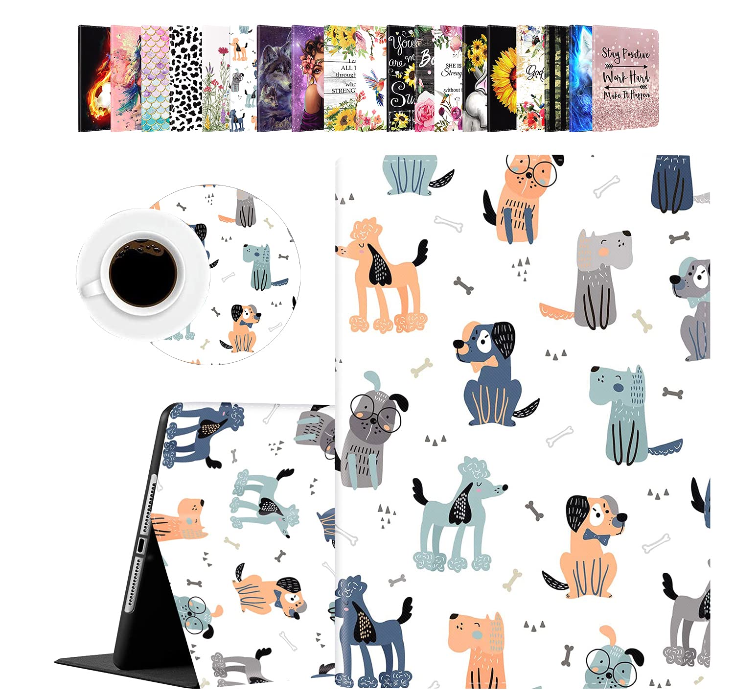 Case for New iPad 9.7 Inch 20182017 iPad 6th and 5th Generation Pro 9.7 Case,iPad Air 2 Case, iPad Air Case Shockproof Light Weight Case Cover Set Cute Dog A1673A1674A1675