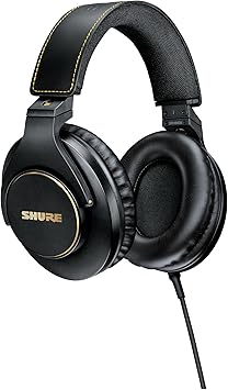 Shure SRH840A Over-Ear Wired Headphones for Critical Listening & Monitoring, Professional Headset, Tailored Frequency Response, Superior Detailed Sound, Adjustable & Collapsible Design - 2022 Version