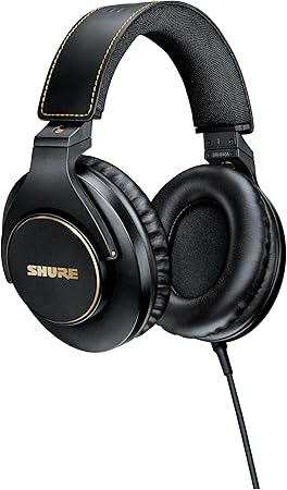 Shure SRH840A Over-Ear Wired Headphones for Critical Listening & Monitoring, Professional Headset, Tailored Frequency Response, Superior Detailed Sound, Adjustable & Collapsible Design - 2022 Version