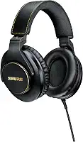 Shure SRH840A Fones de ouvido com fio para audição crítica e monitoramento, fone de ouvido profissional, resposta de frequência personalizada, som detalhado superior, design ajustável e dobrável