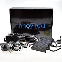 Innovited 35W AC Xenon HID Lights"All Bulb Sizes and Colors" with Slim Ballast - H4-3 9003-10000K Bi xenon HI/LO - Light Blue - 2 Year Warranty