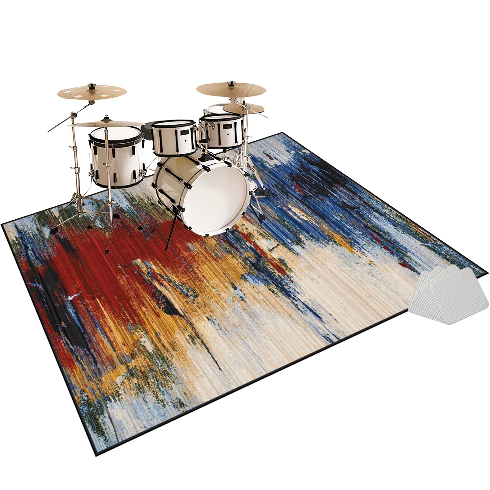 Dywaniki akustyczne dźwiękoszczelny dywan bębnowy 120 x 80 cm mata do perkusyjnych perkusyjnych profesjonalnych jazzowych do bębna bębna akustycznego bębna i innych instrumentów