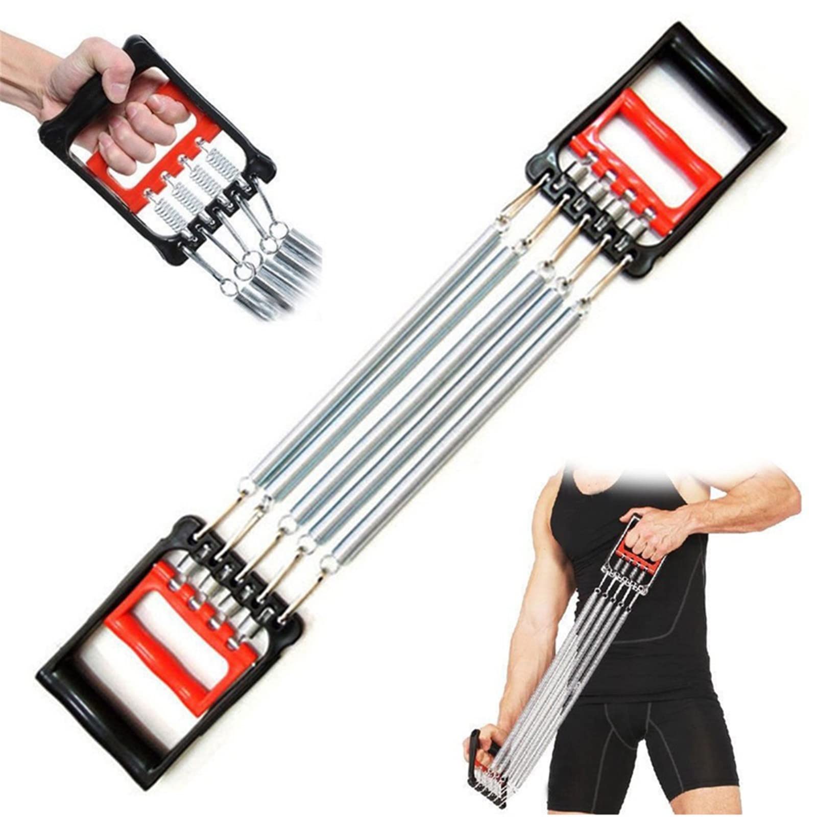 Brustzieher, tragbares Zubehör, Brust-Expander, Sport-Puller, Übung, Fitness, Krafttraining, Widerstand, elastisch, 5 Feder-Widerstandsbänder