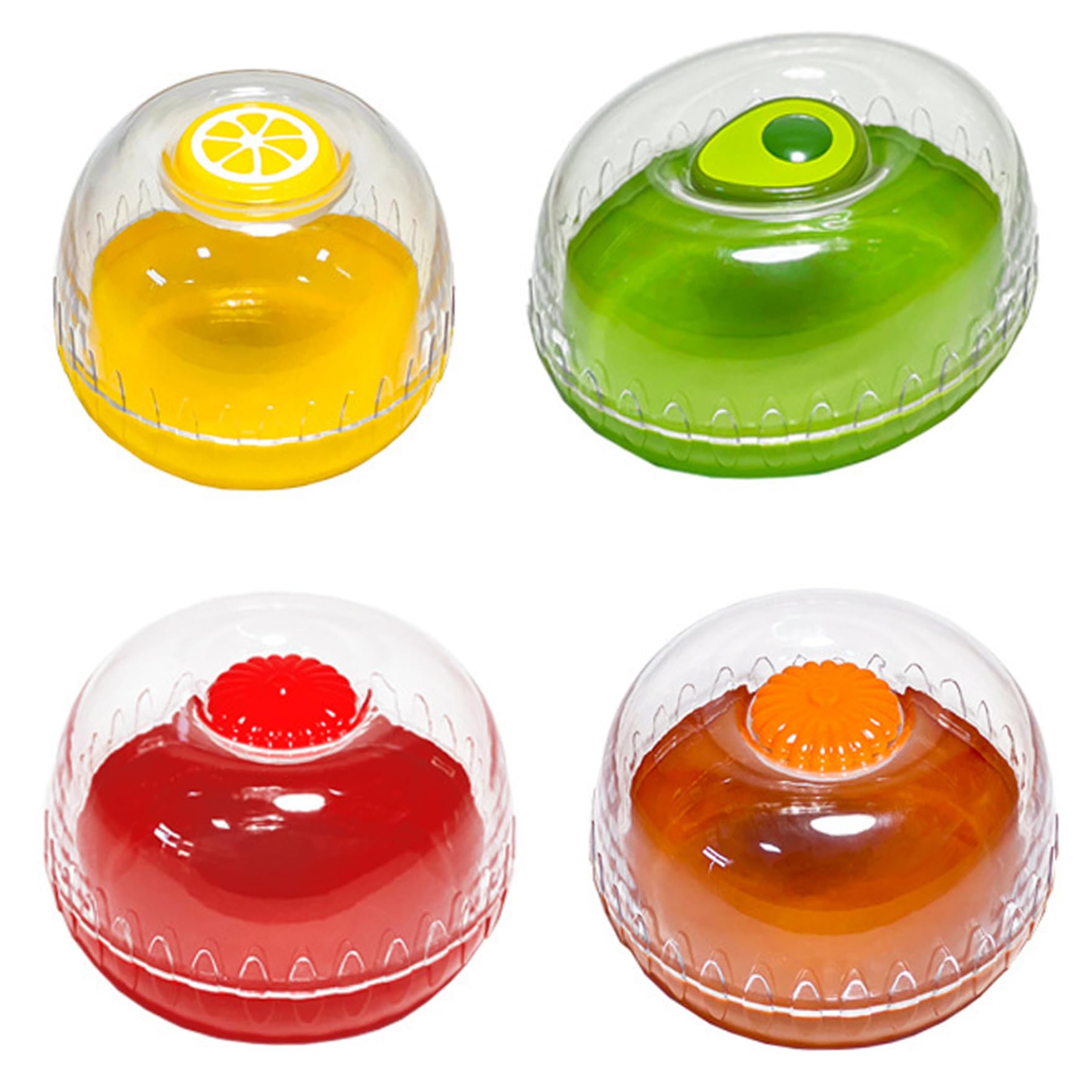 Licsaliwe Vegetable Savers for Fridge, 4PCS Sealed Fresh Keeper with Clear Lid for Onion Lemon Tomato
