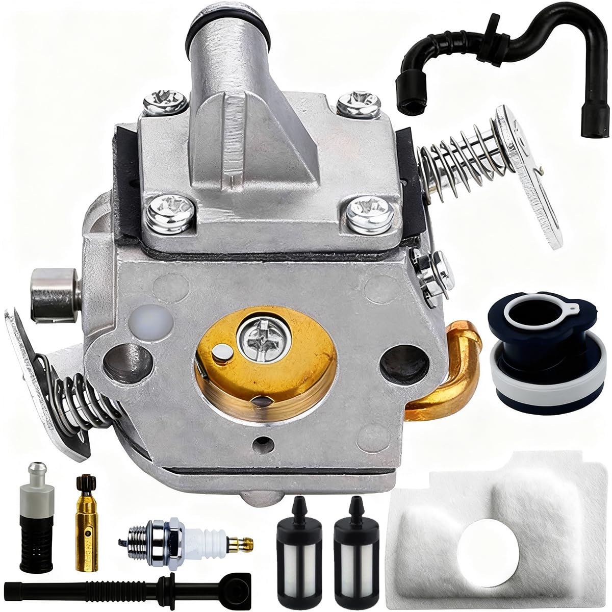 ZAMDOE MS 170 Carburetor Replacement for Stihl MS180 MS170 017 018 MS170C MS180C Chainsaw Carb for Zama C1Q-S57 C1Q-S57A C1Q-S57B 11301200603 Spare Parts with Air Filter Spark Plug Fuel Hose