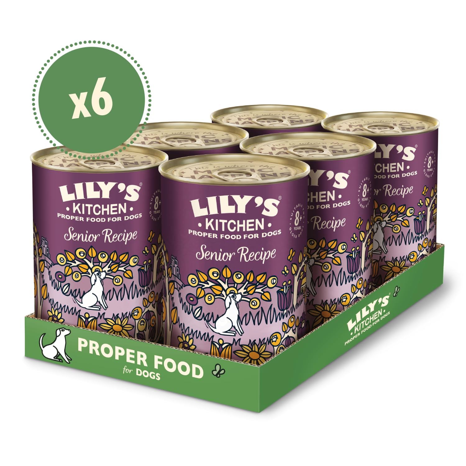 Lily’s Kitchen Fabriqué à partir d’ingrédients naturels Boîte d’Aliments humides pour Chiens âgés À la Dinde et aux Cranberry 6 x 400g