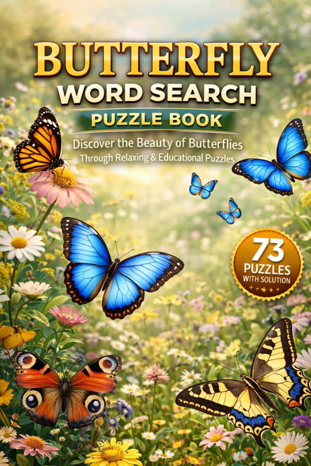 Butterfly Word Search Puzzle Book: 73 Nature-Inspired Puzzles for Adults, Teens & Butterfly Lovers