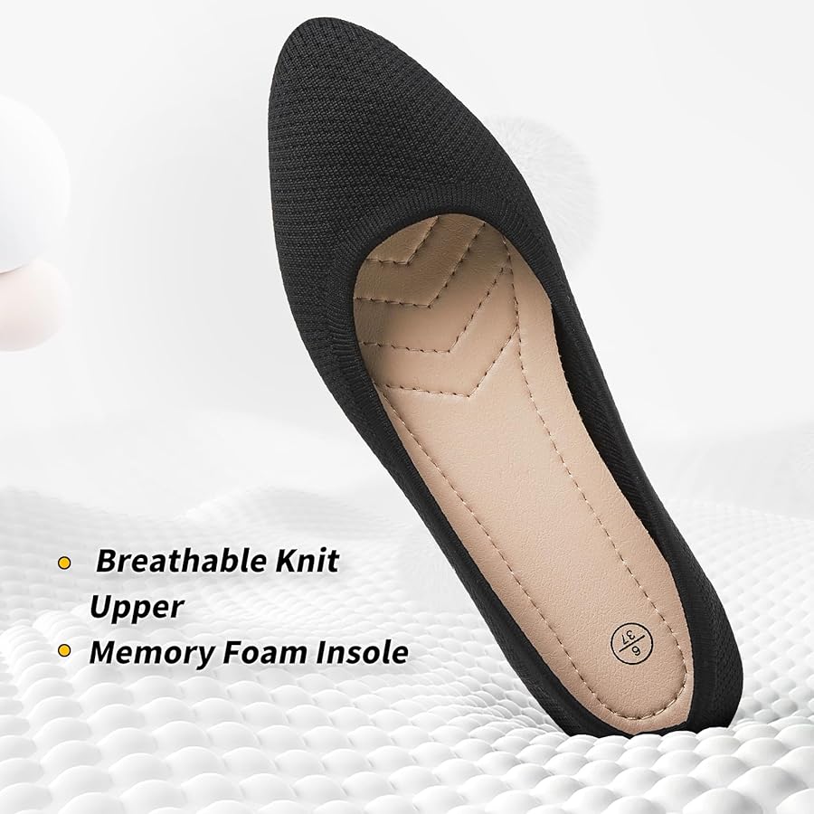 Amazon.com | BABUDOG Women's Mesh Flats Shoes Pointed-Toe Dress