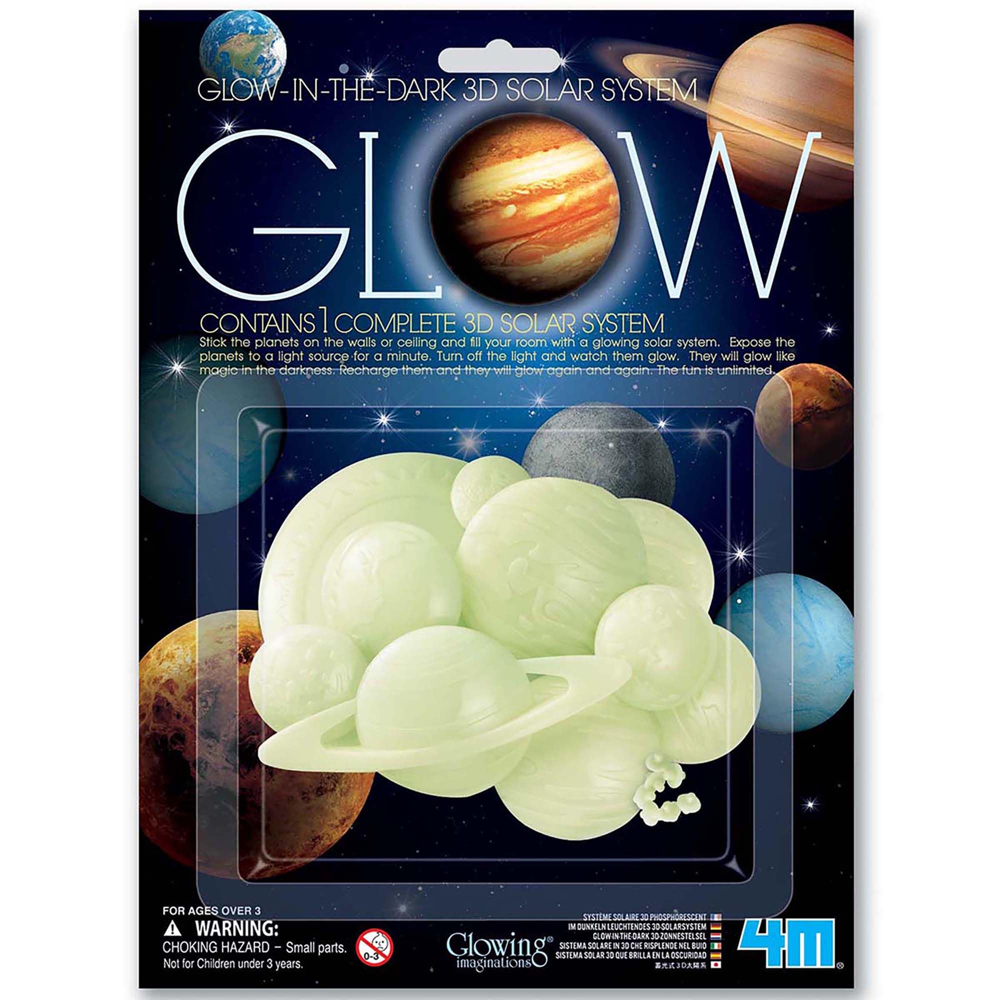 4M Glow-in-the-Dark Solar System Mobile Making Kit – Build & Paint a Planetary Hanging Model – Educational STEM Craft Toy for Kids Ages 8+ – Learn Astronomy & Art