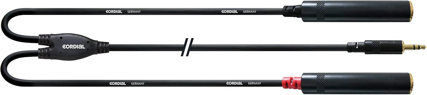 Cordial Y-Adapterkabel (Klinke 3,5mm Stereo gold/2x Klinke buchse 3,5mm Stereo Gold)